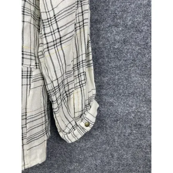 Anthropologie Darlene Plaid Peasant Blouse Women’s Size M Lightweight Wool Blend - Picture 10 of 10